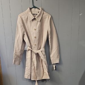 NWT Liz Claiborne Button Up Fitted Trench Coat